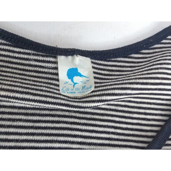 Vintage Life In the Beach Striped Dolphins Baby Tee READ - Picture 2 of 8